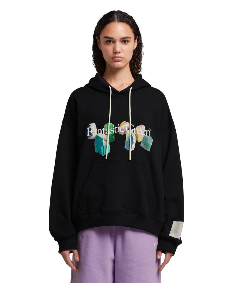 "FANTASTIC GREEN INVERSE SERIES" organic cotton hooded sweatshirt 6
