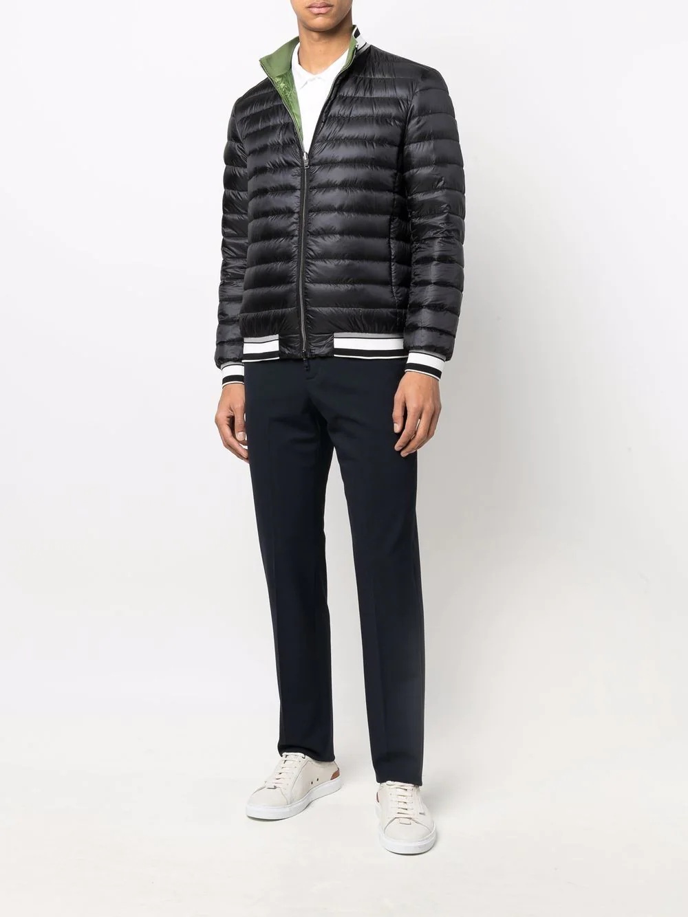 stripe-detail quilted down jacket - 6