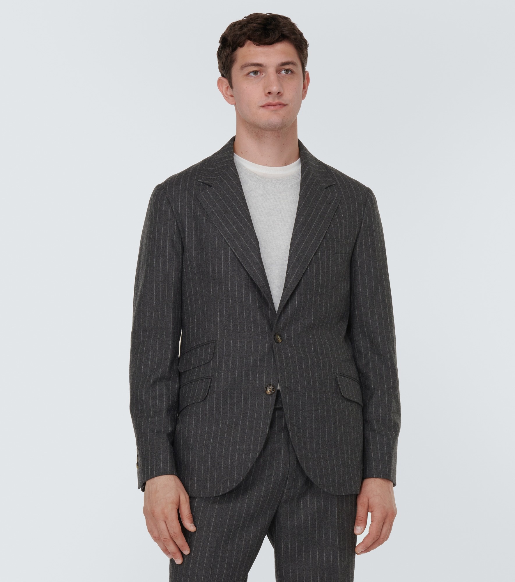 Striped virgin wool suit - 4