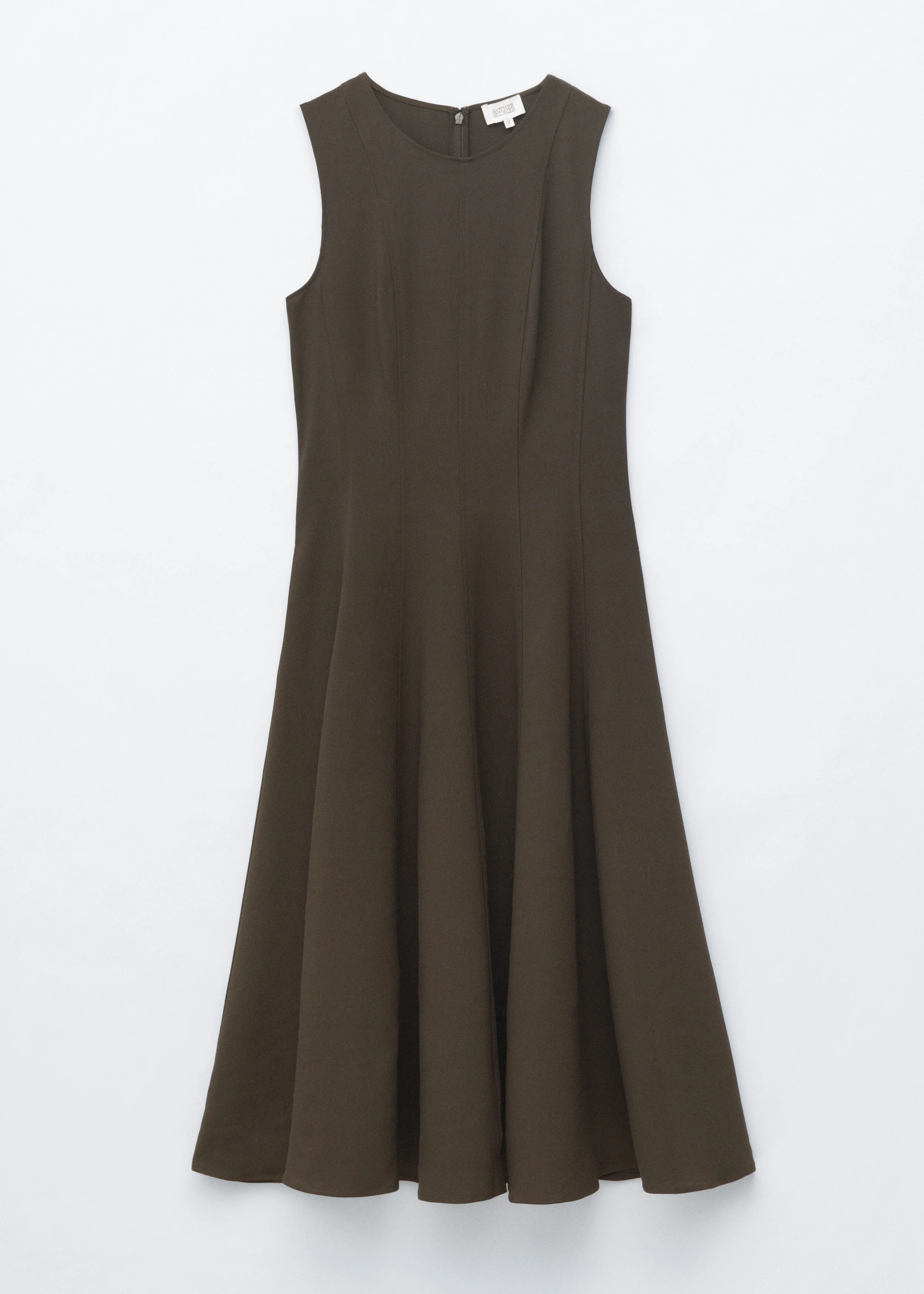 Vertical Cutline Midi Dress - 1