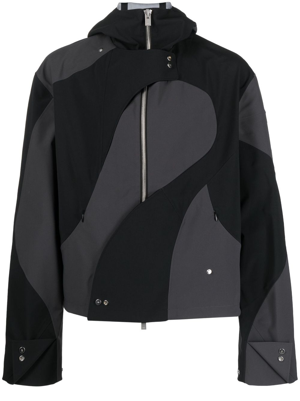 Trident panelled hooded jacket - 1