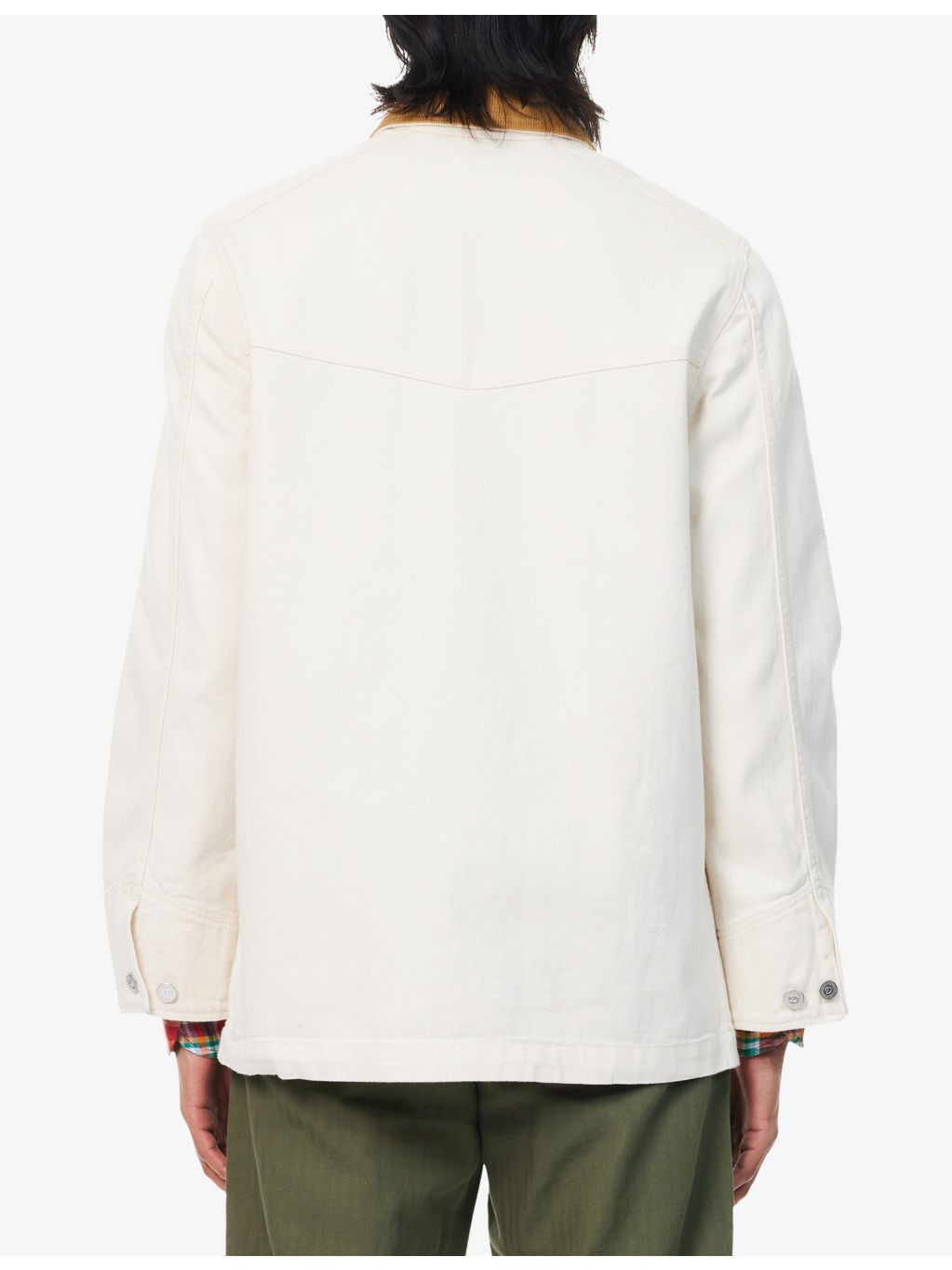 Western Corduroy-Collar Denim Jacket - 4