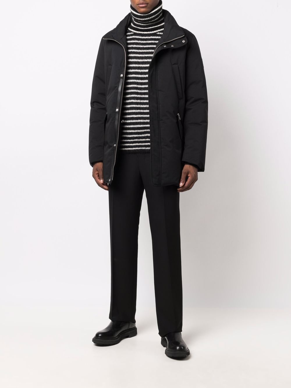 Edward logo-print faux fur-trim padded jacket - 6