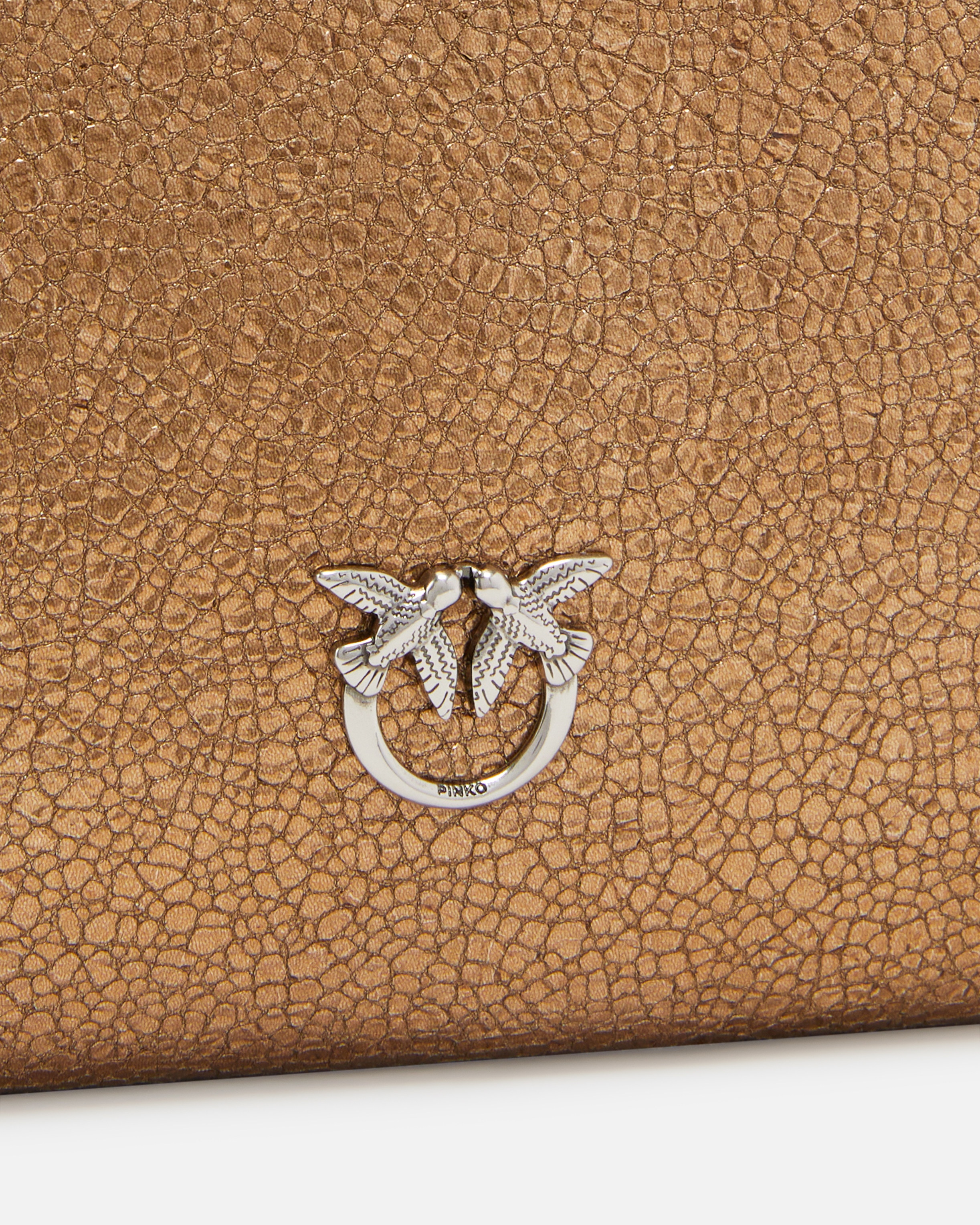 SMALL CLUTCH BAG WITH A LAMINATED LEATHER FEEL PINKO GALLERIA - 3