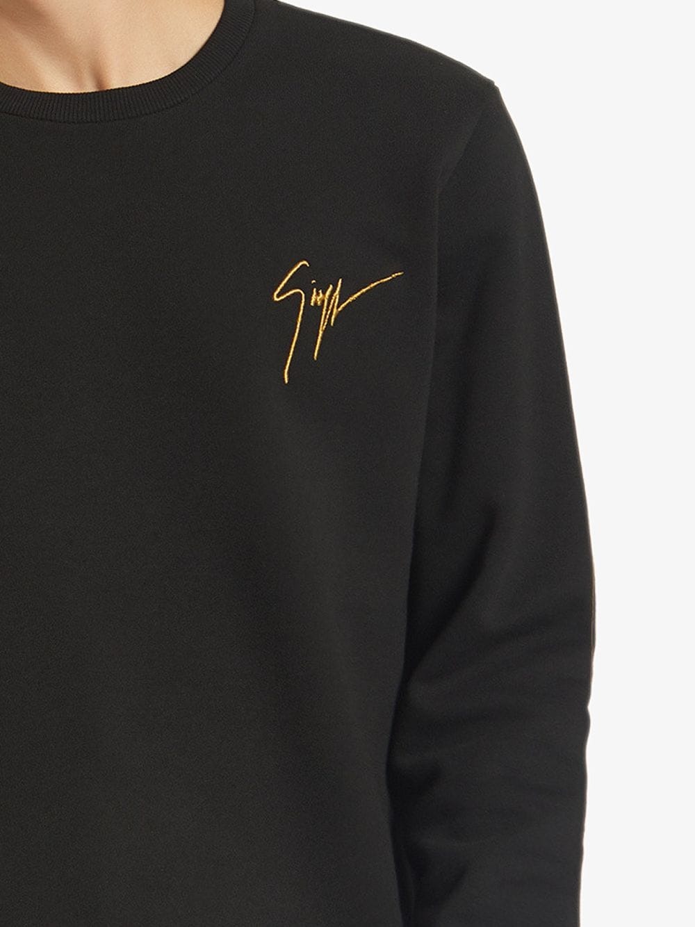 embroidered logo crew neck sweatshirt - 5