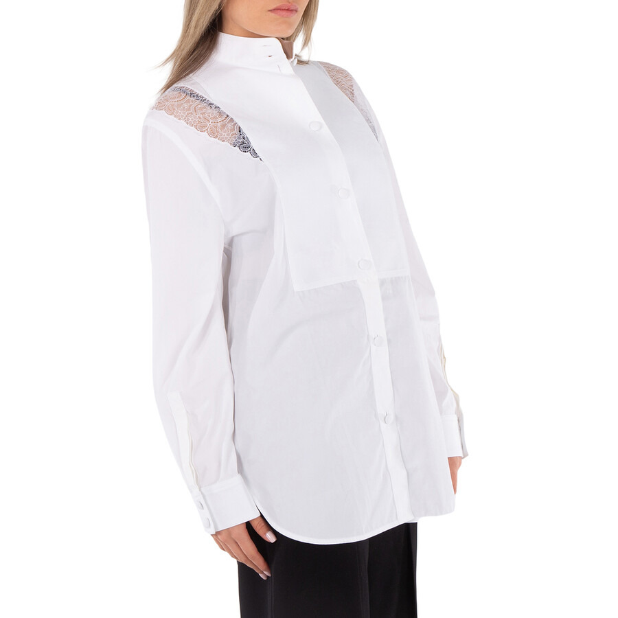 Burberry Long Sleeve Lace Trim Shirt - 2