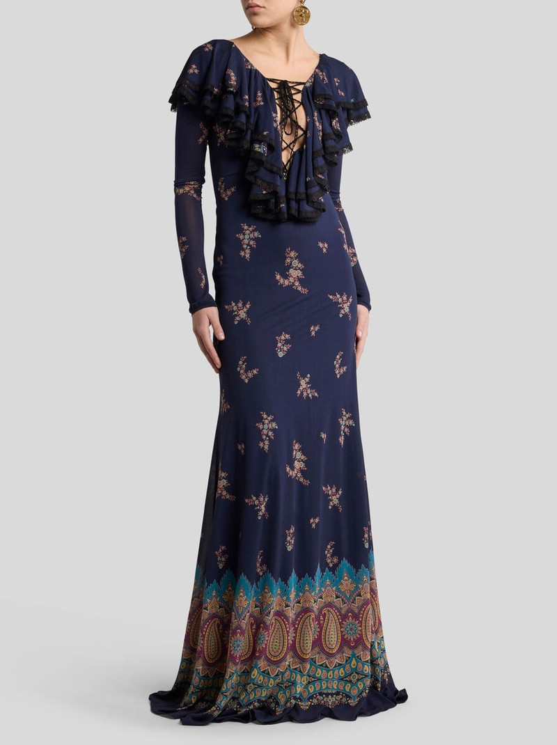 Etro LONG DRESS WITH PLACED PRINT outlook