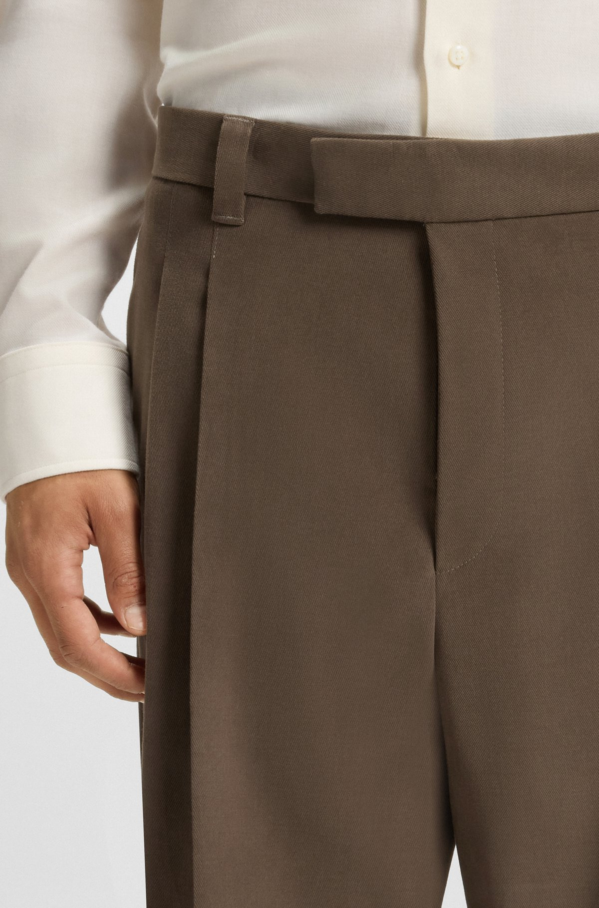 RELAXED-FIT PANTS IN MERCERISED STRETCH COTTON - 5