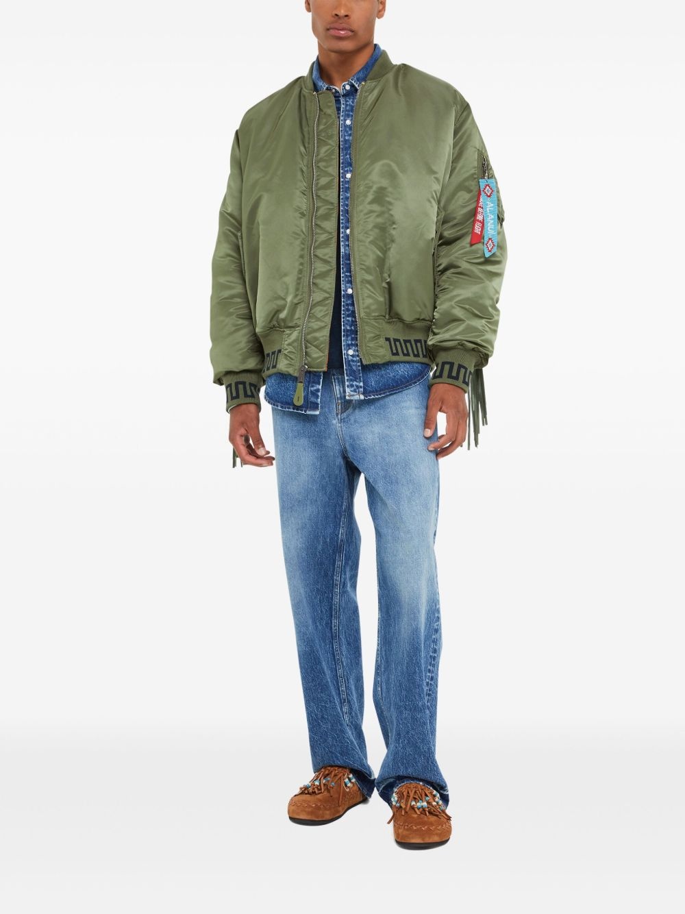 x Alpha Industries fringe-detailing bomber jacket - 2