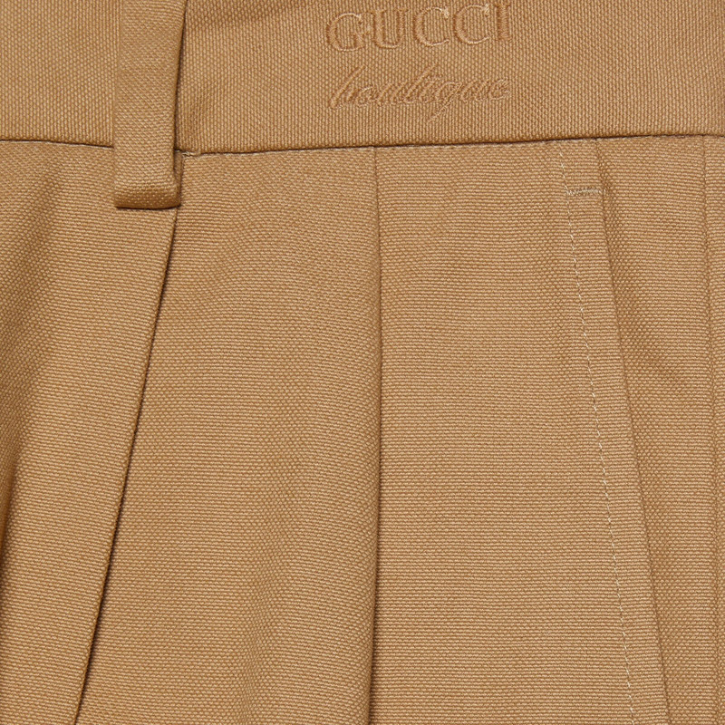 Cotton canvas shorts with embroidery 4