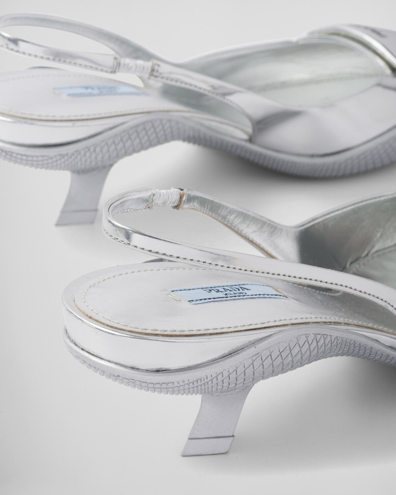 Brushed leather slingback pumps 6