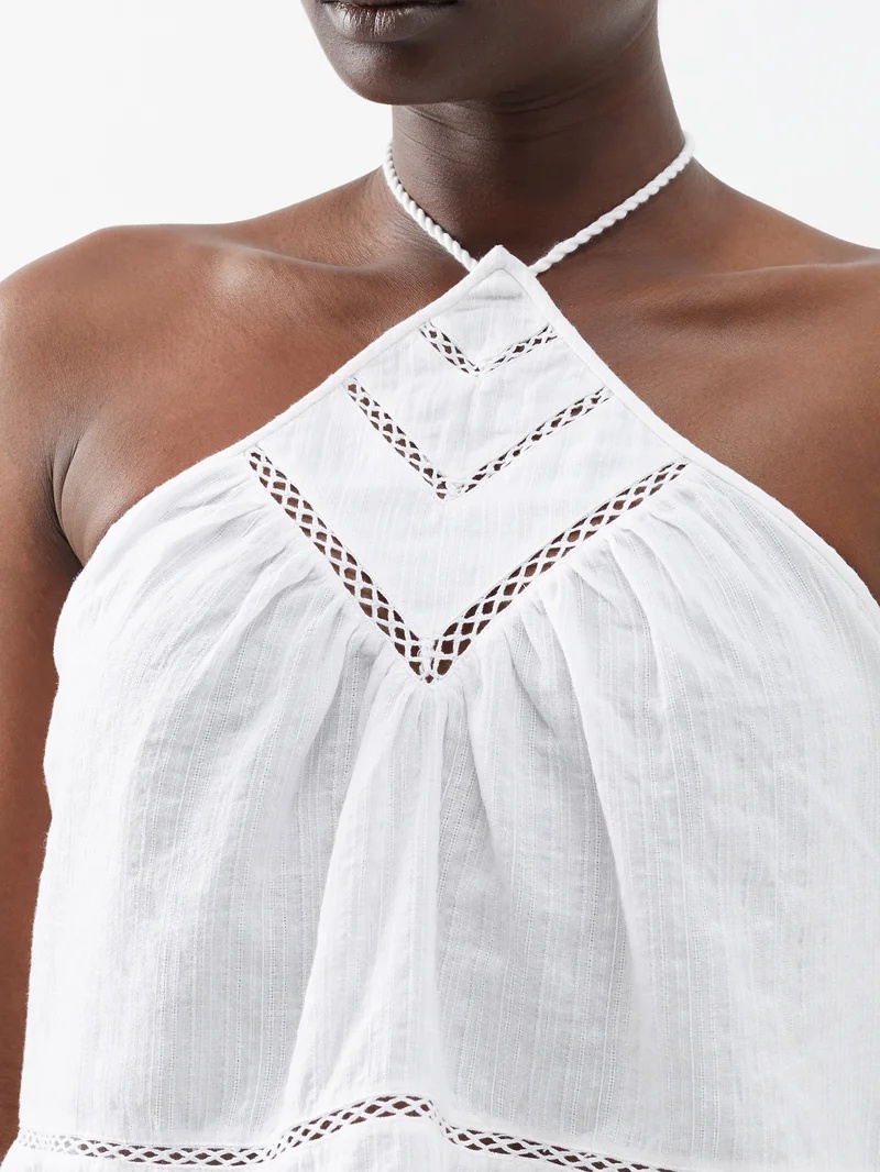 Liso halterneck cotton-gauze top - 4