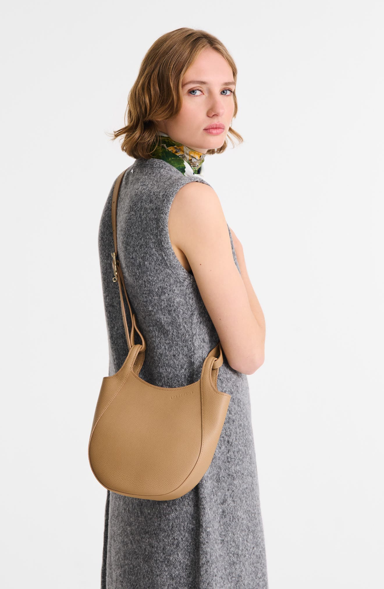 Longchamp Small Le Foulonne Leather Crossbody Bag in Biscuit at Nordstrom - 2