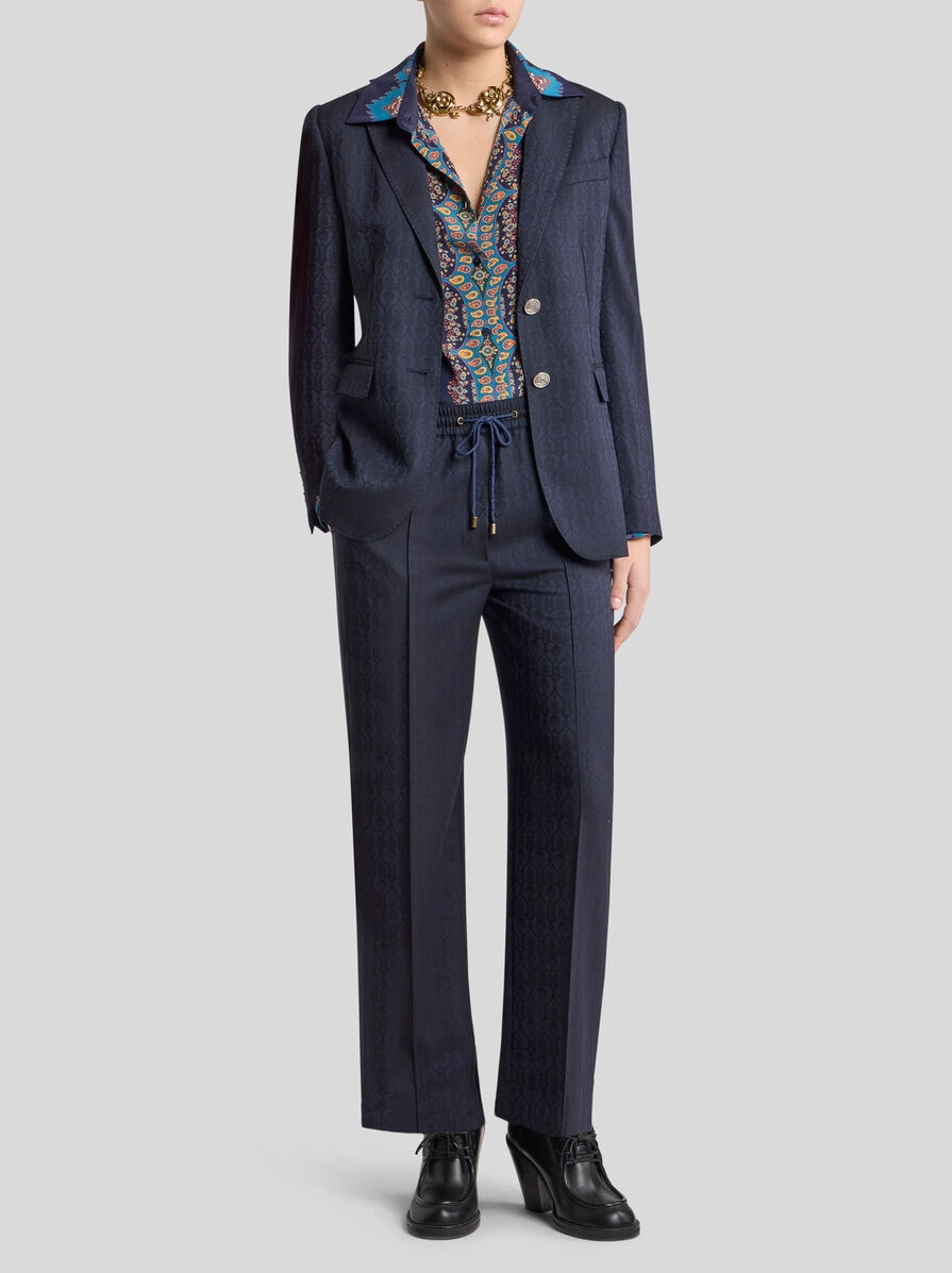 WOOL JACQUARD JOGGING TROUSERS - 4