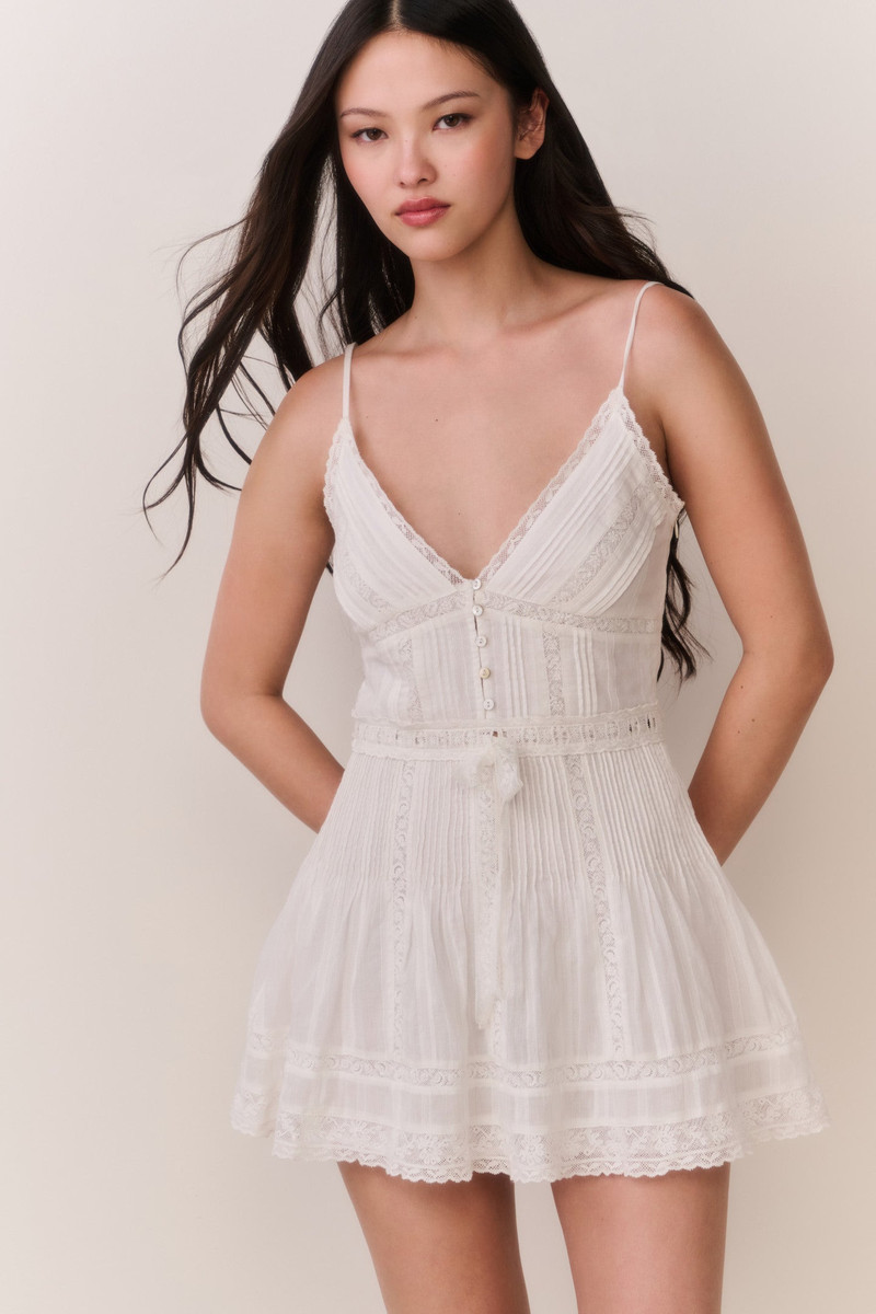 LoveShackFancy Zirelle Cotton Victorian Mini Dress outlook
