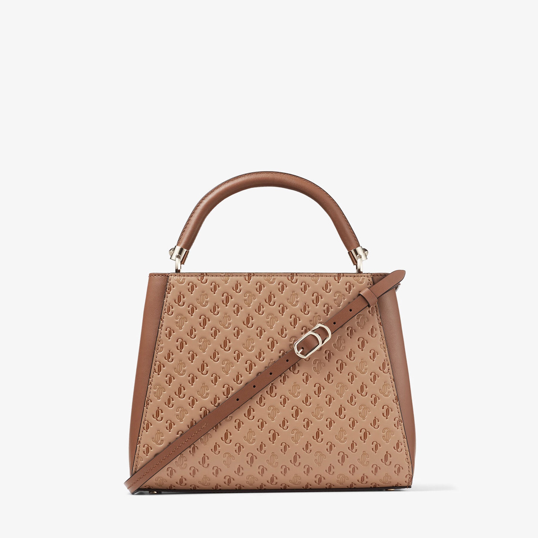 Varenne Top Handle M
Caramel JC Monogram-Print and Leather Top Handle Bag - 7