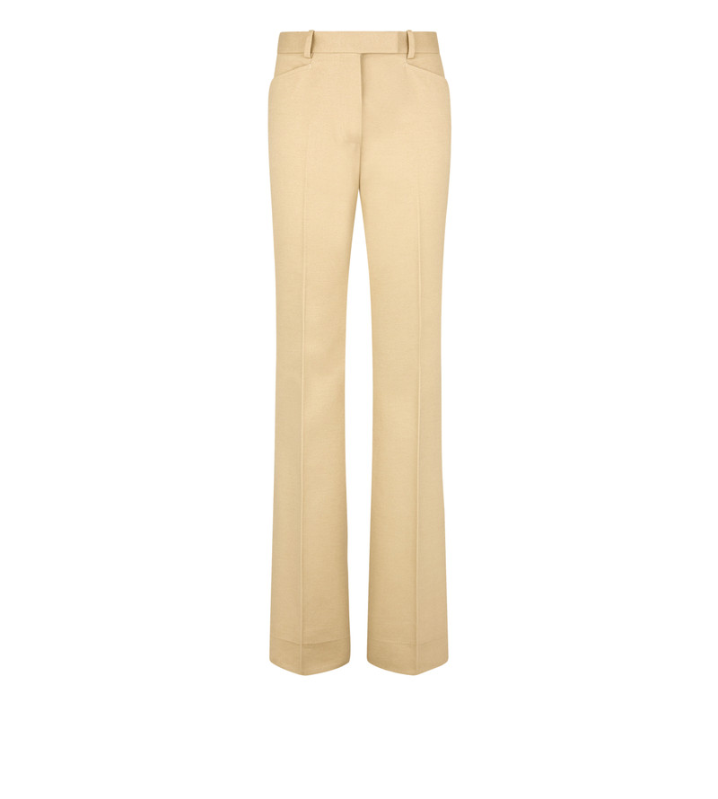 COTTON MOLESKIN TAILORED WIDE LEG PANTS - 1