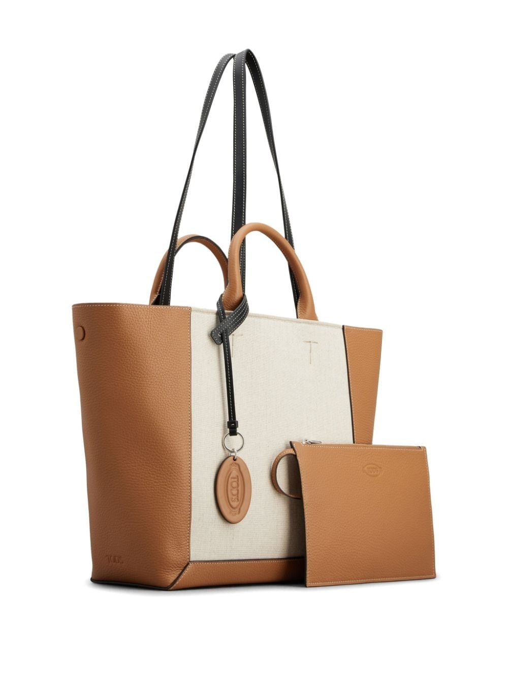 panelled leather tote bag - 2