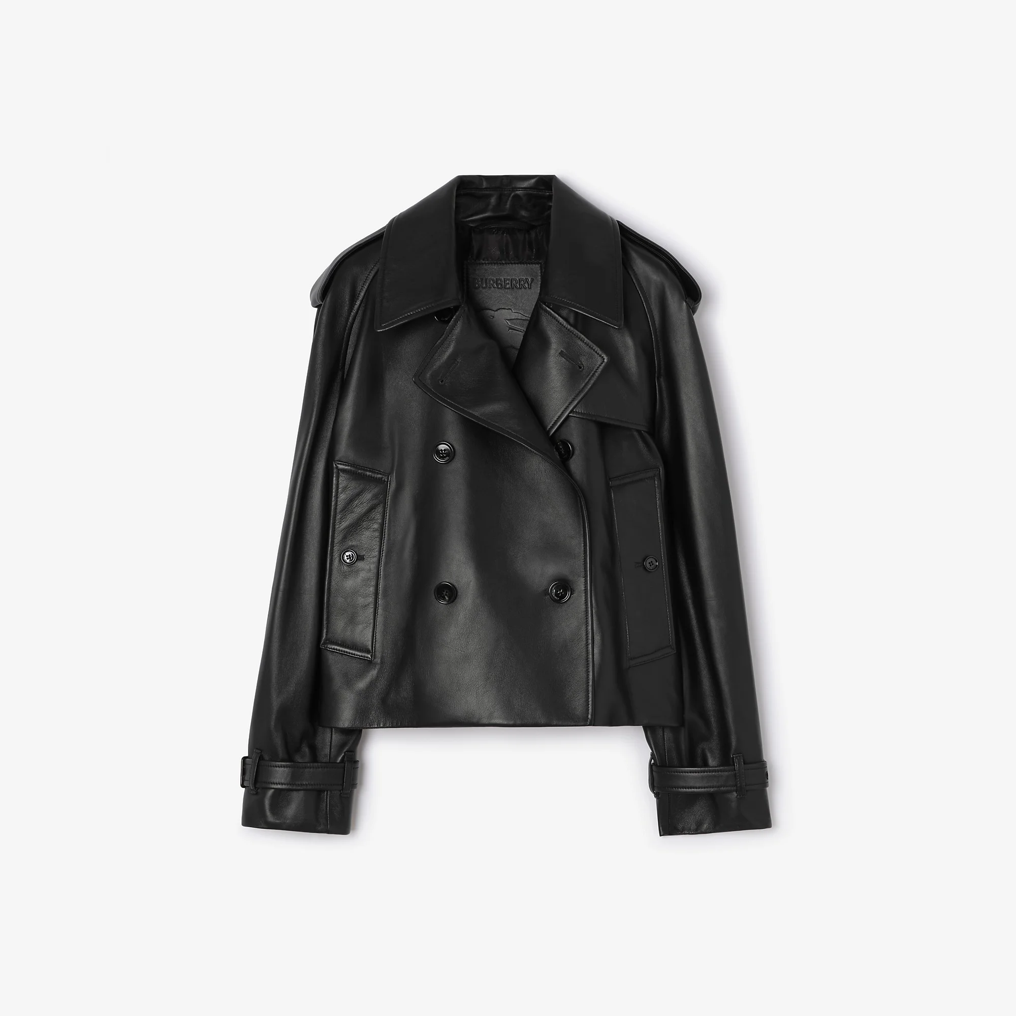 Cropped Leather Mayfair Trench Jacket - 1