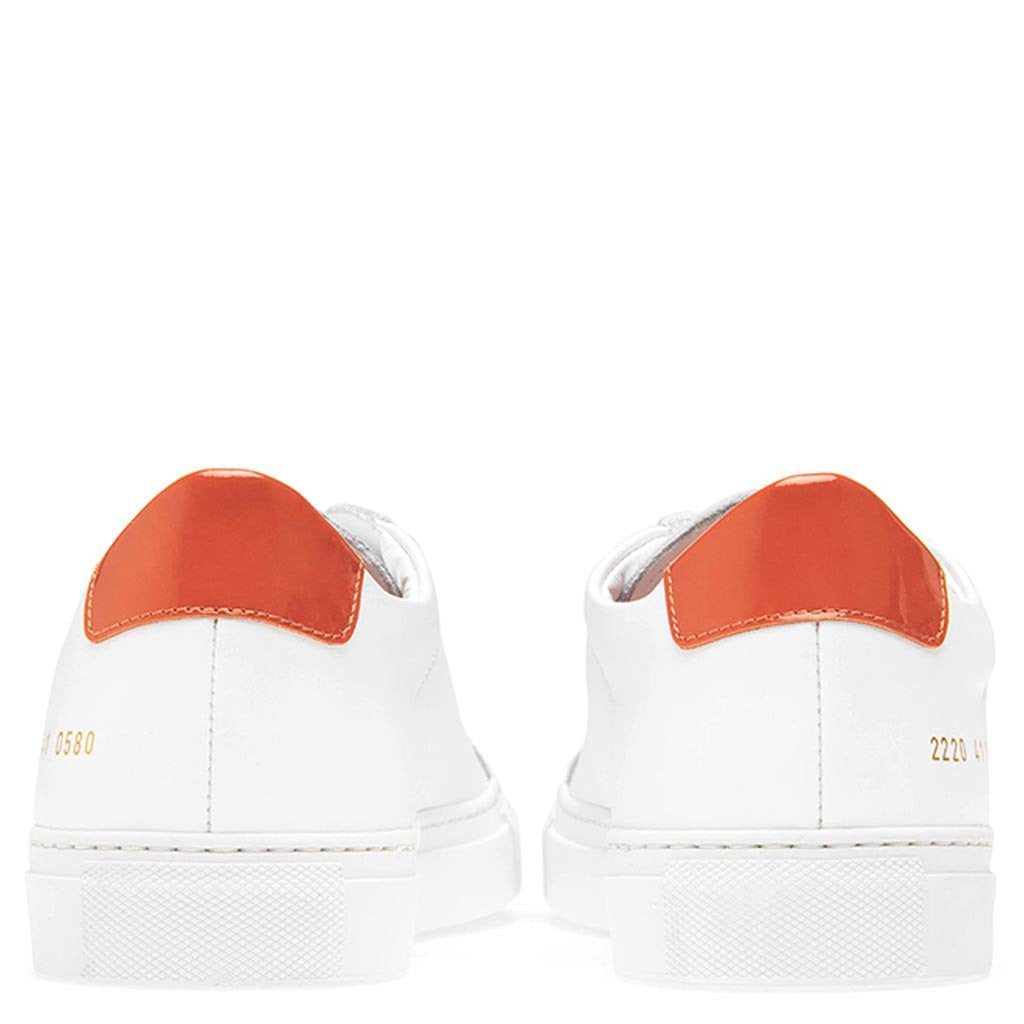 COMMON PROJECTS RETRO LOW GLOSSY - WHITE/ORANGE - 4