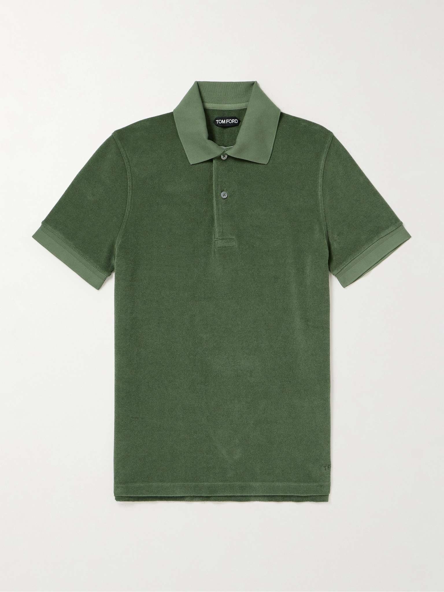 Logo-Embroidered Cotton-Blend Terry Polo Shirt - 1