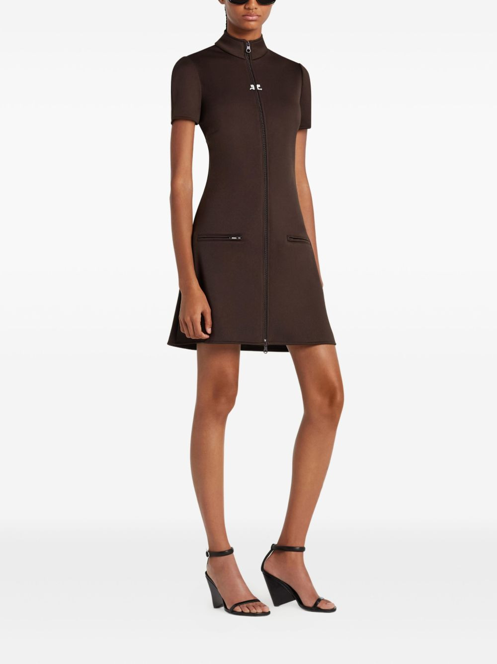 zip-up short-sleeve dress - 3