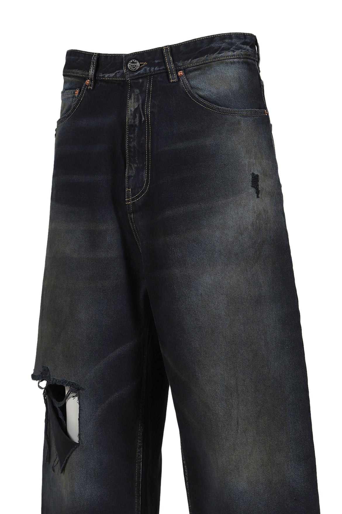 DISTRESSED BAGGY JEANS / BLKOUT - 8