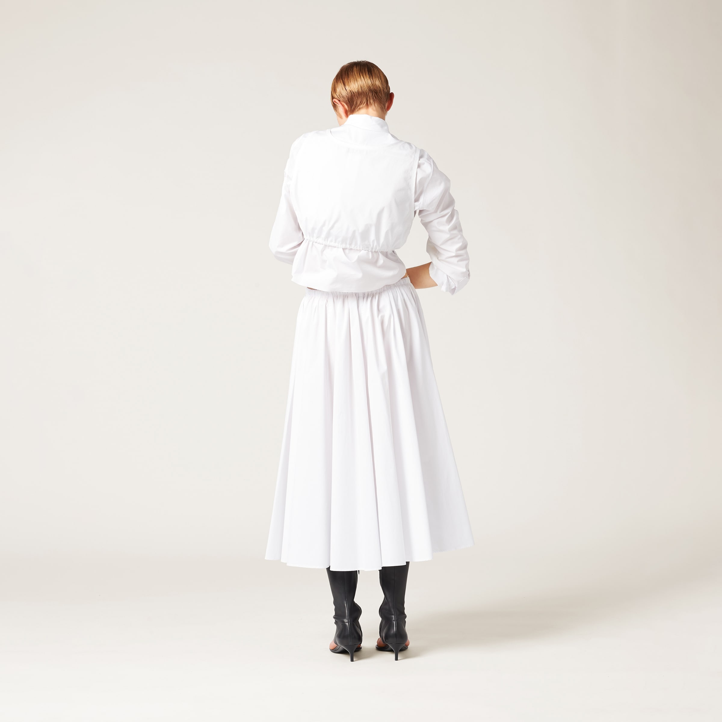 Long poplin skirt - 3