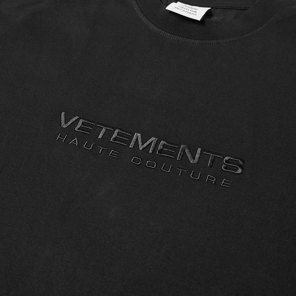 VETEMENTS All Black Logo Haute Couture Tee - 2