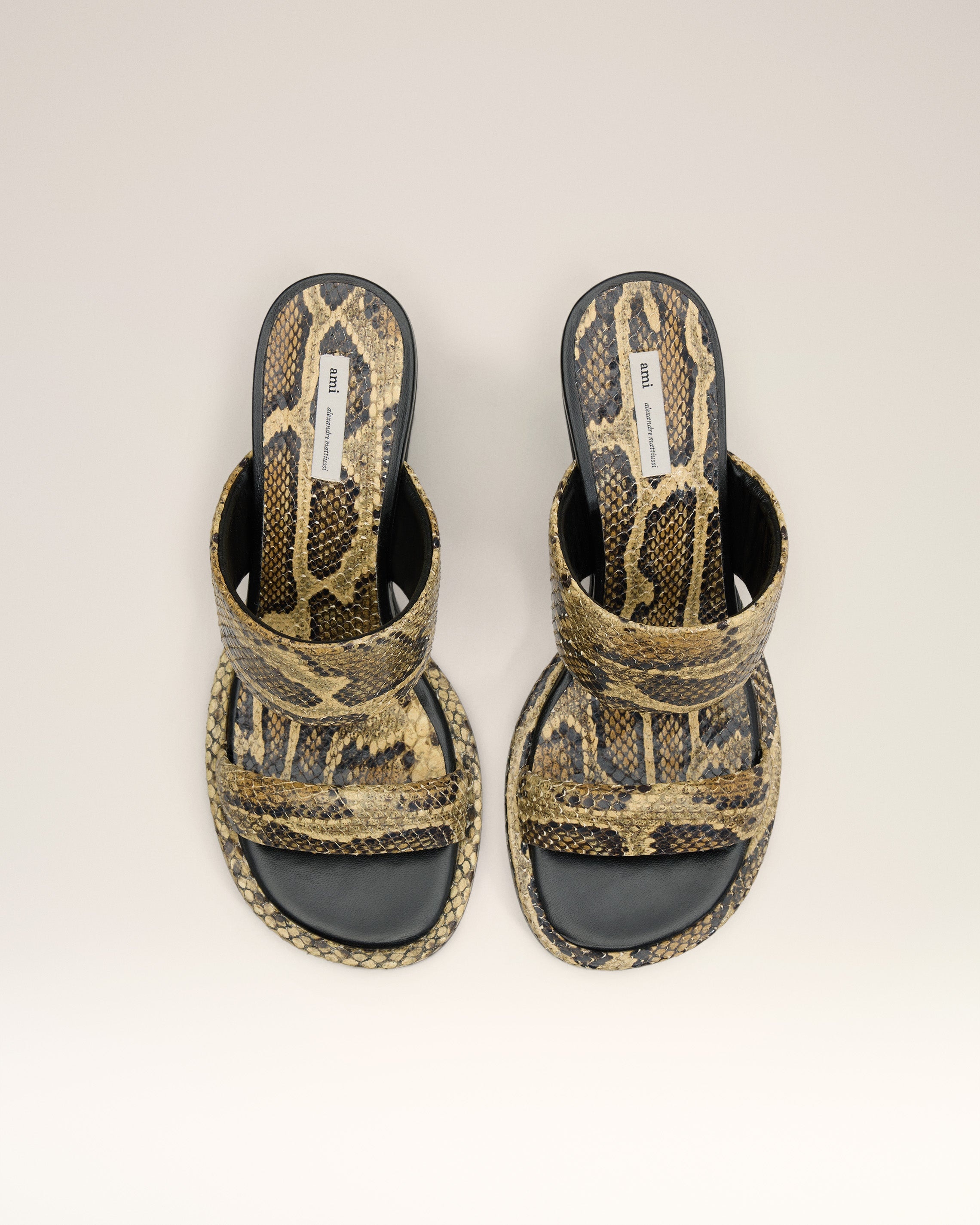 BEIGE LEATHER PIANO SANDALS - 5