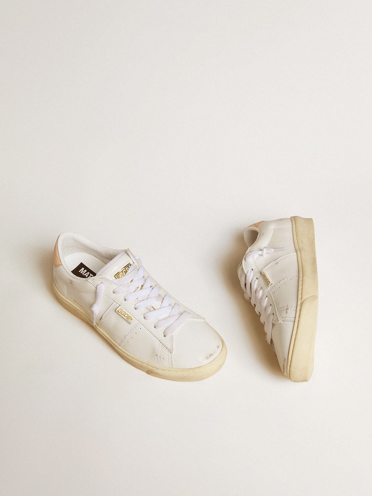 Matchstar in leather with peach pink heel tab - 2