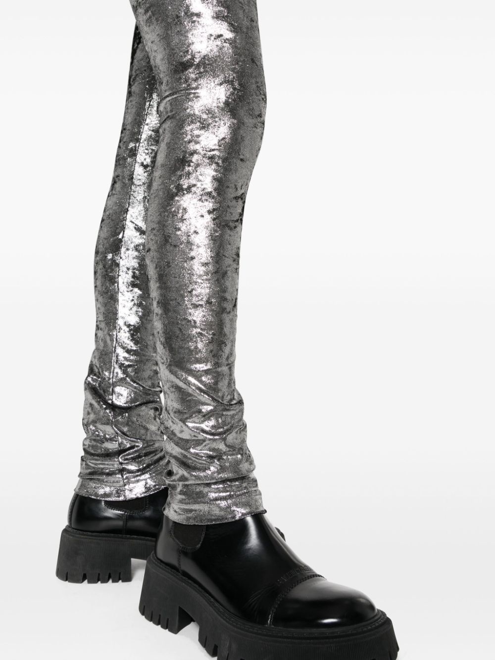 metallic-effect high-waist leggings - 5