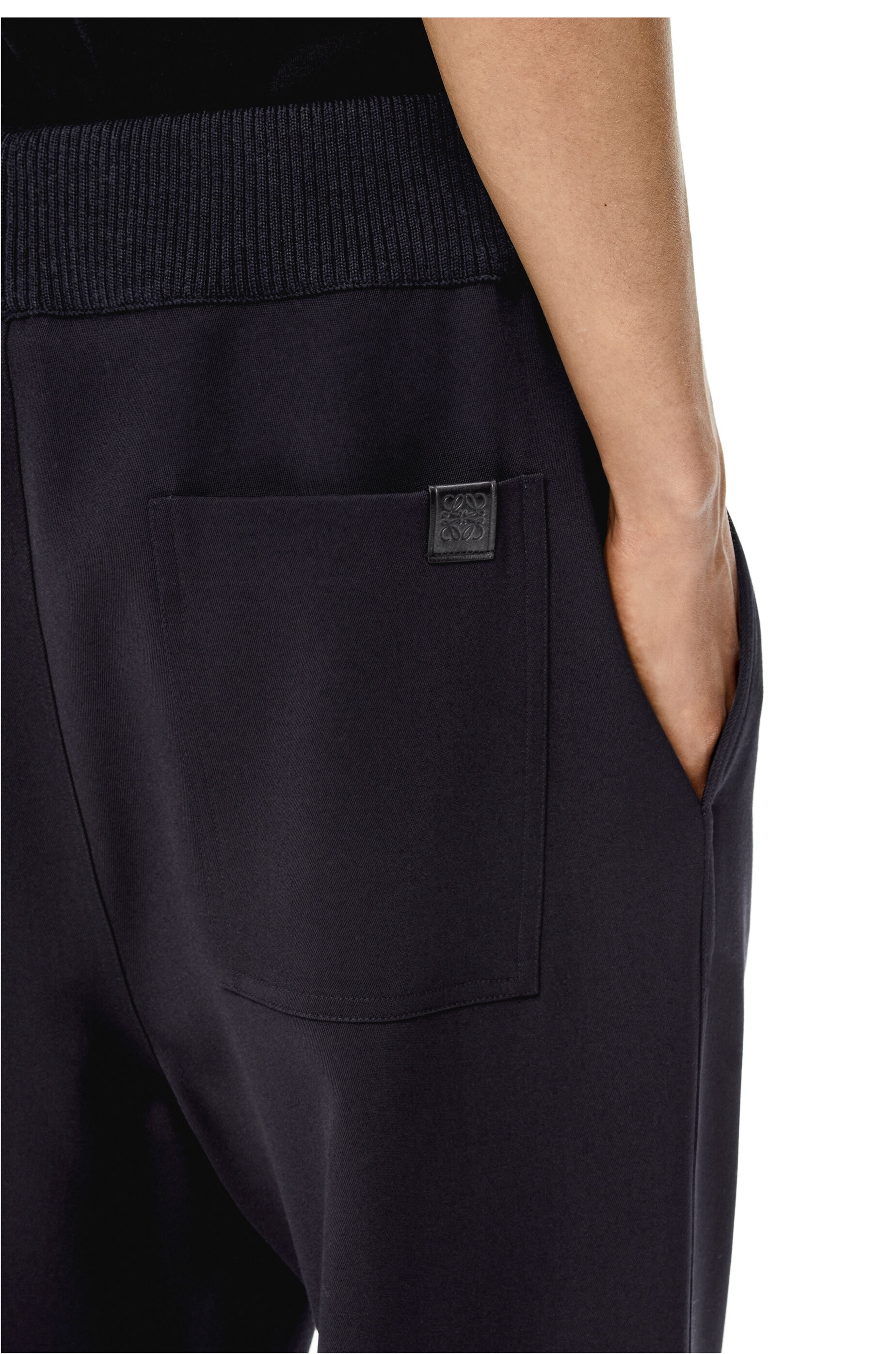 Rib waist drawstring trousers in wool - 5