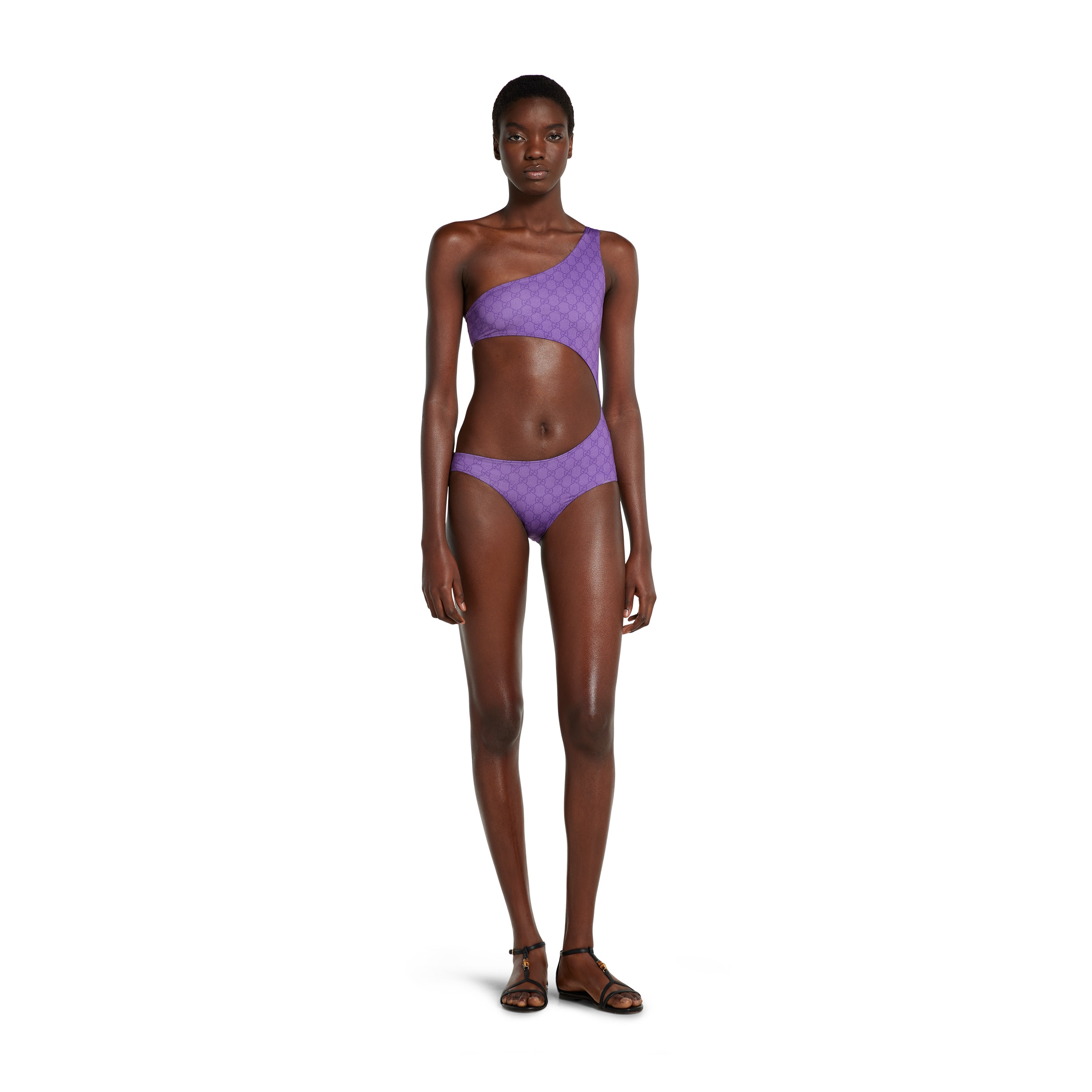 Printed GG stretch jersey swimsuit - 2