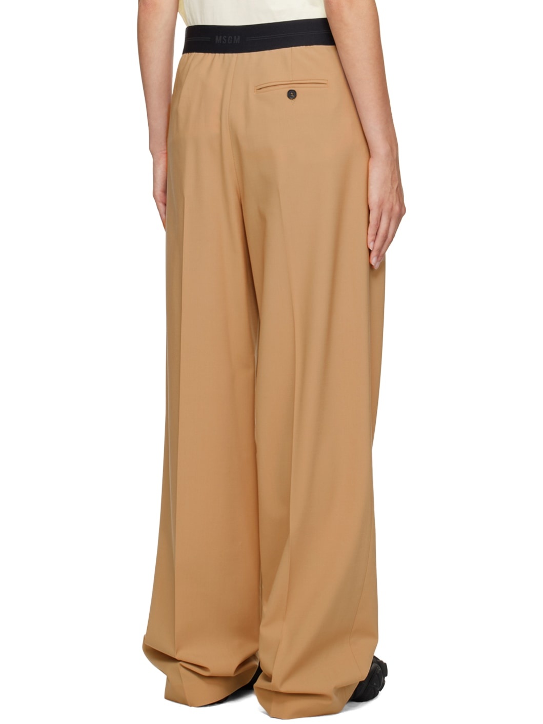 Beige Creased Trousers - 3