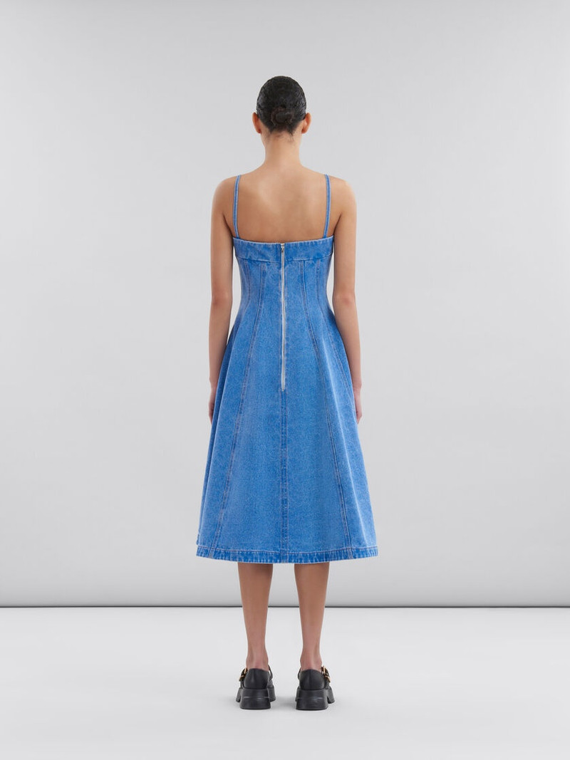LIGHT BLUE COATED DENIM BALLOON DRESS 3