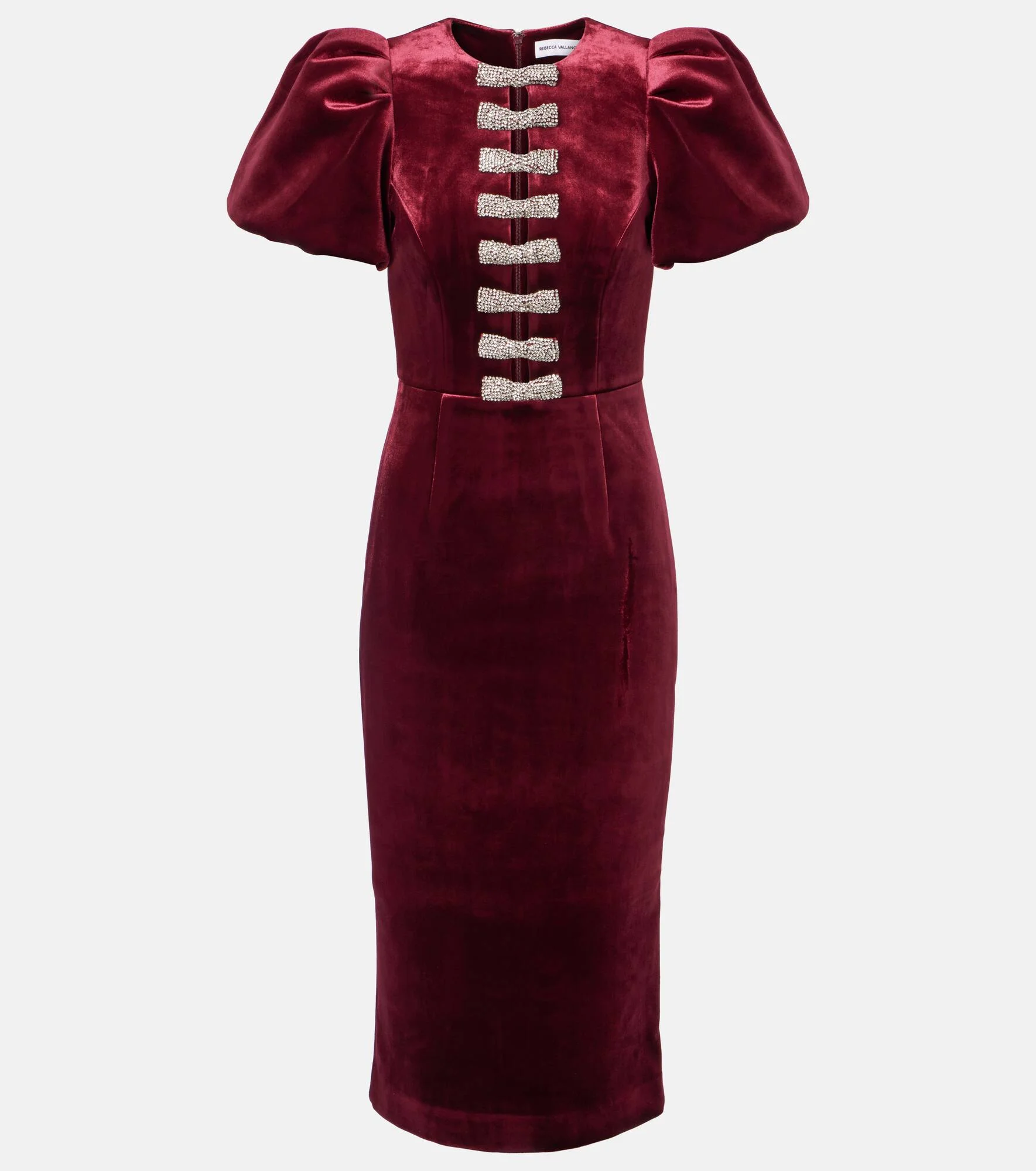 Edwiena embellished velvet midi dress - 1