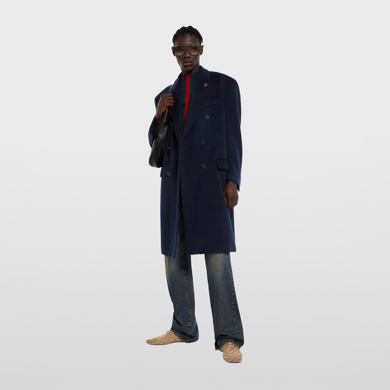 GUCCI Double-breasted light cashmere coat outlook