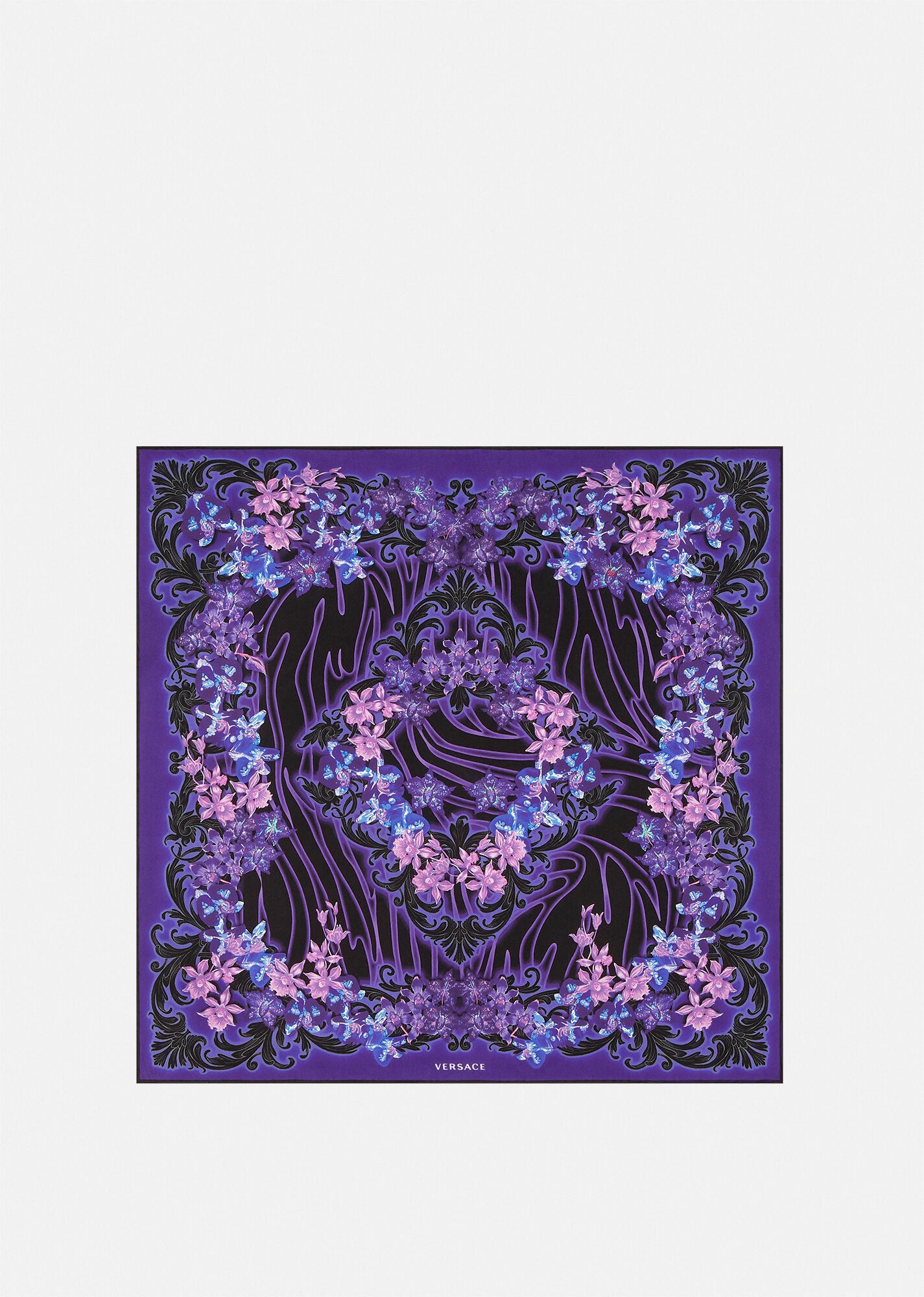 Orchid Barocco Silk Foulard - 1