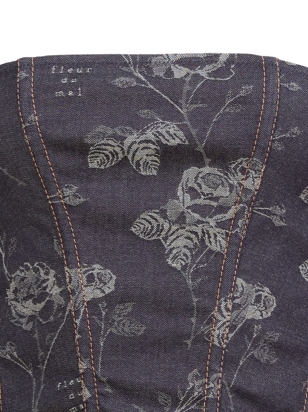 floral-jacquard corset top - 2