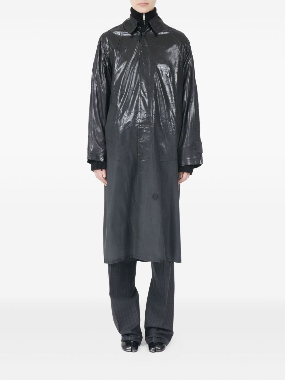 crackle-effect raincoat - 2