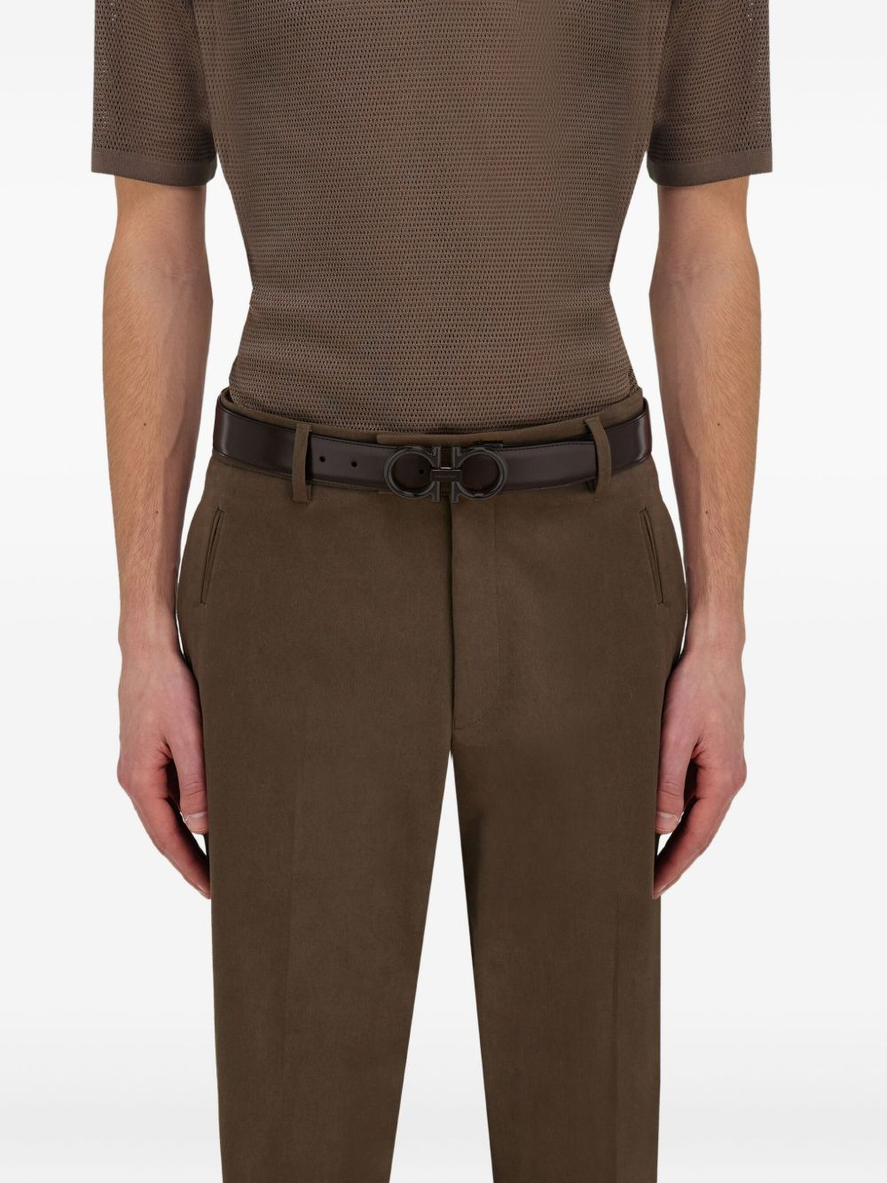 Gancini leather belt - 4