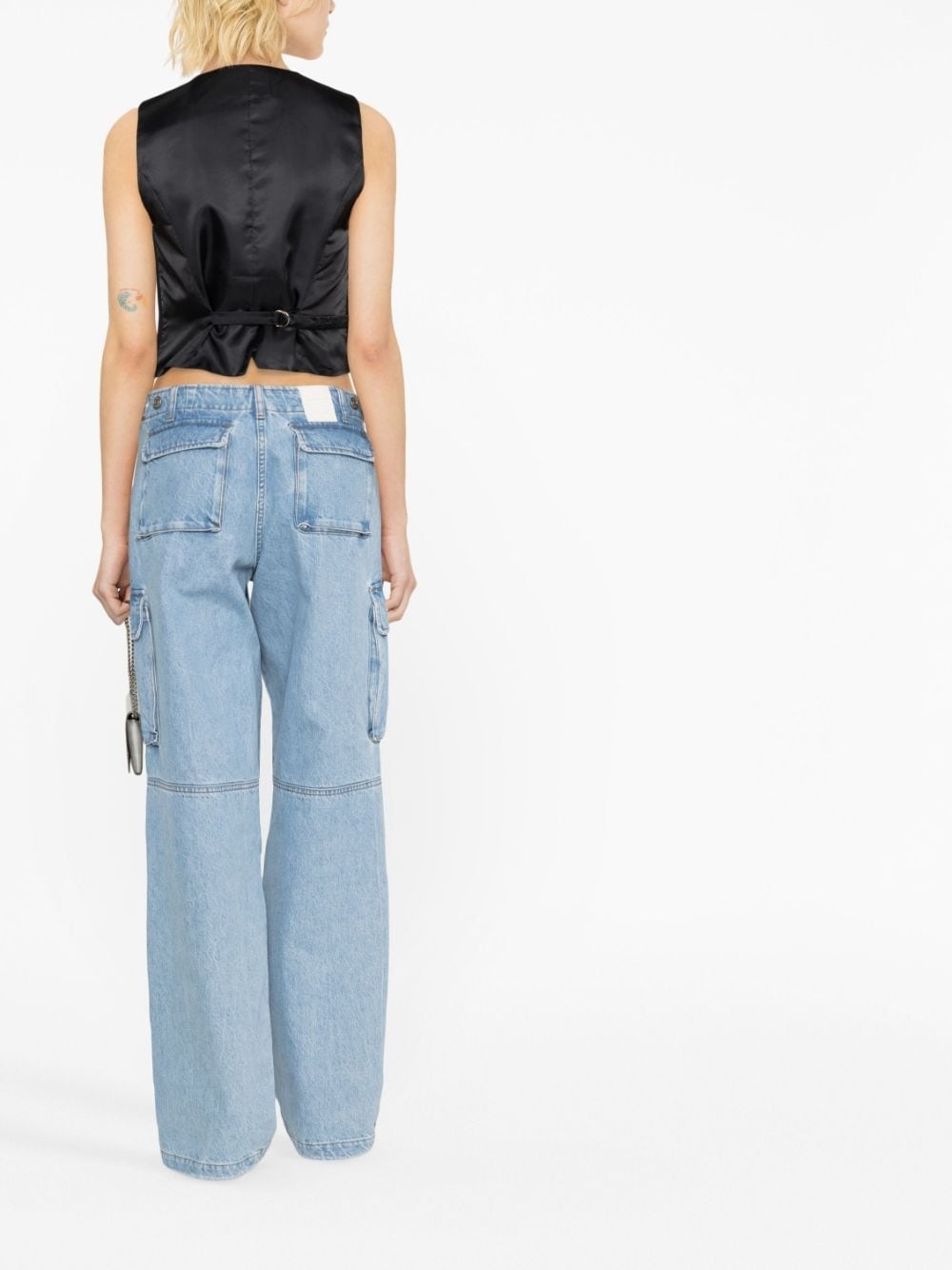 denim cargo trousers - 3