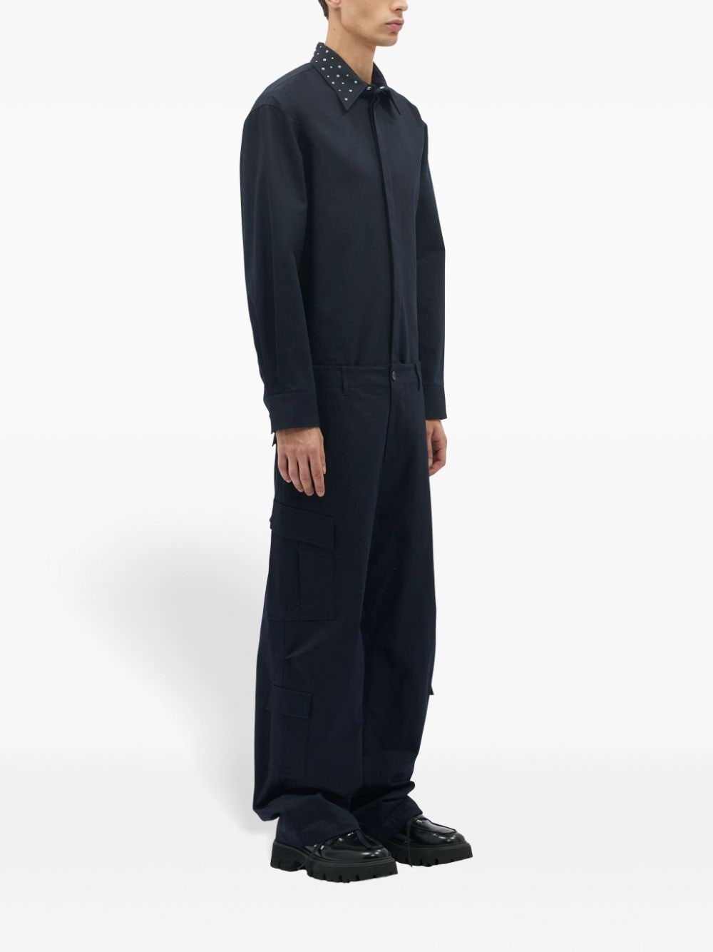 straight-leg cotton cargo trousers - 3