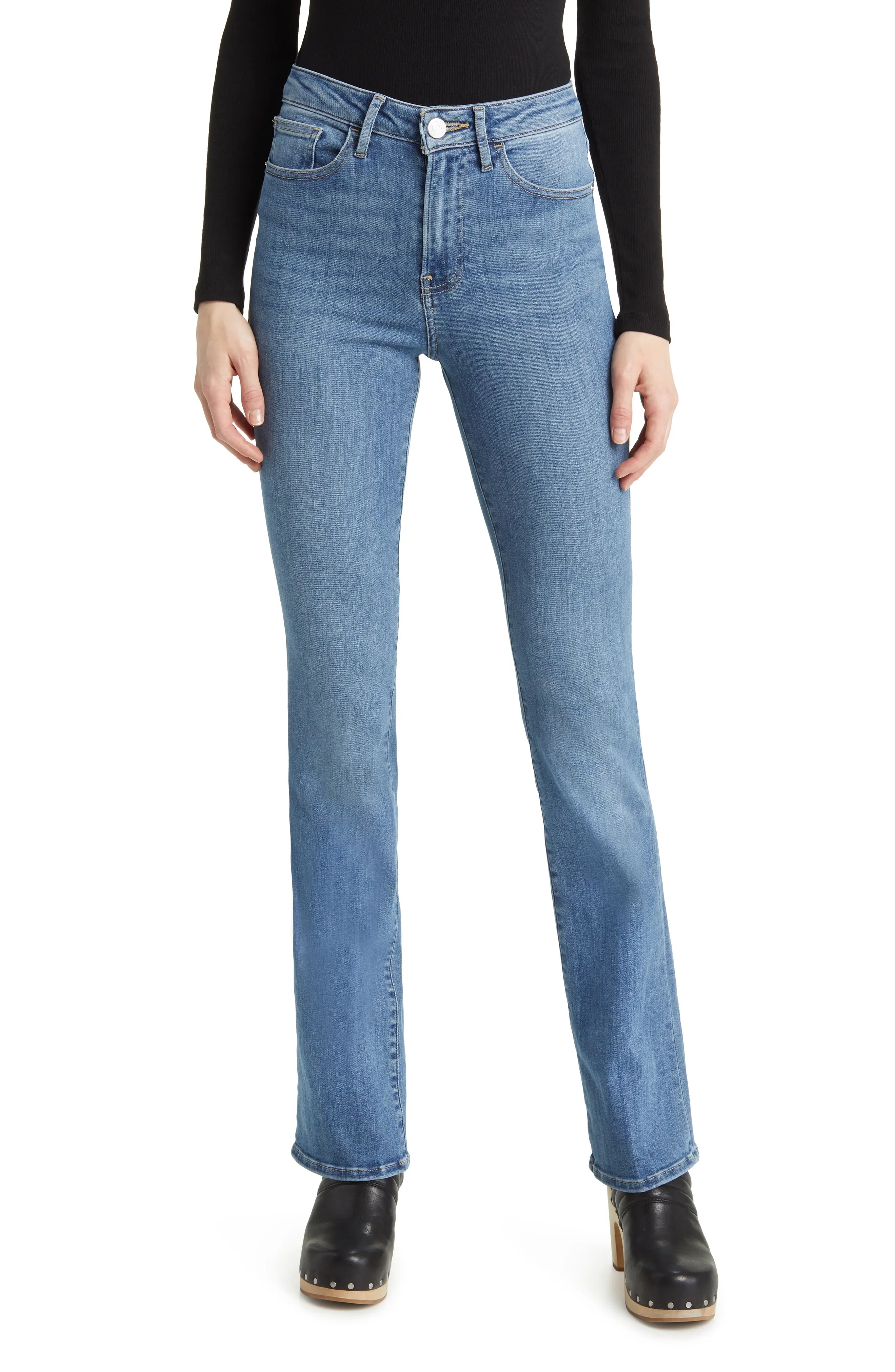 Super High Waist Mini Bootcut Jeans - 1