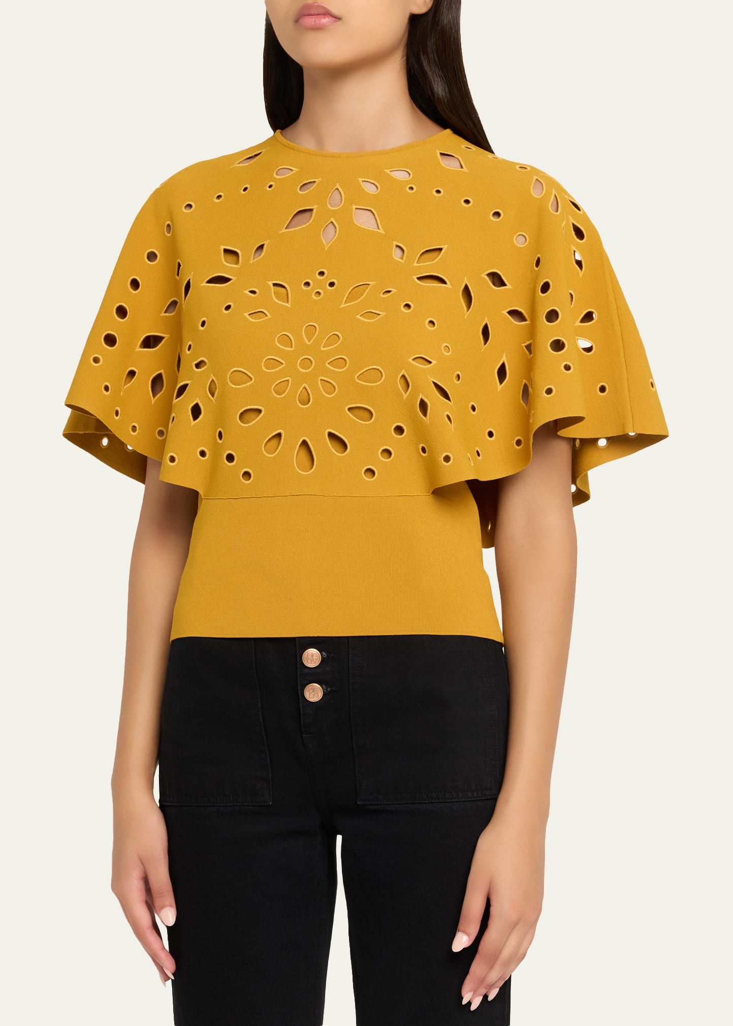 Josie Cape-Sleeve Knit Top - 4