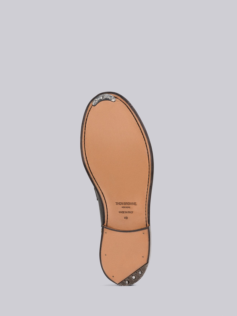 Pebble Grain Leather Penny Loafer Ankle Boot 5