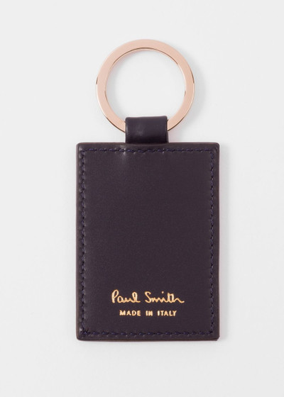 Paul Smith Navy Calf Leather Monogrammed Keyring outlook