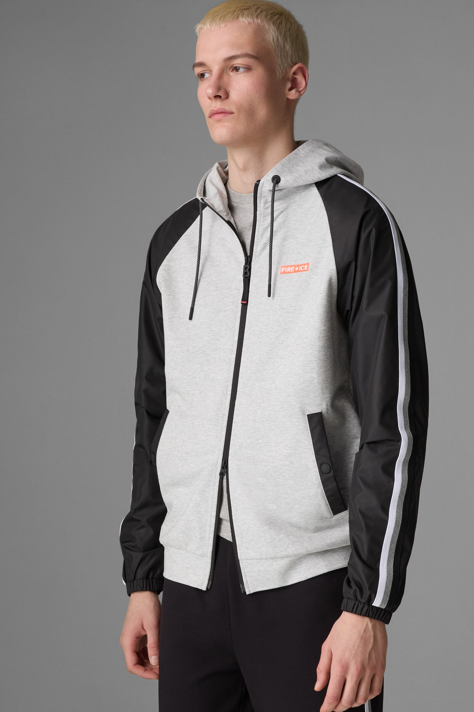 Ubbe Sweatshirt jacket in Light gray/Black - 2