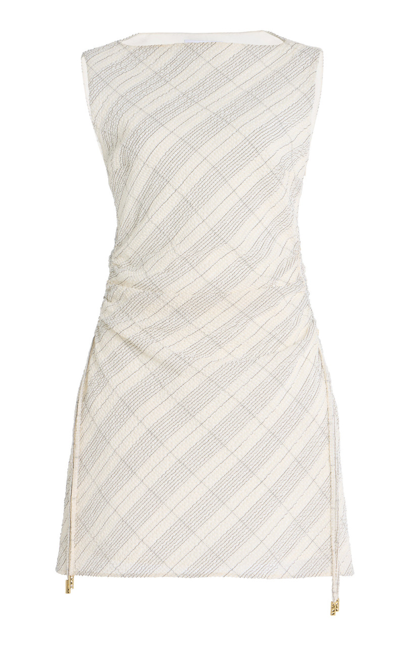 Kai Tartan-Checked Cotton-Blend Dress ivory 1